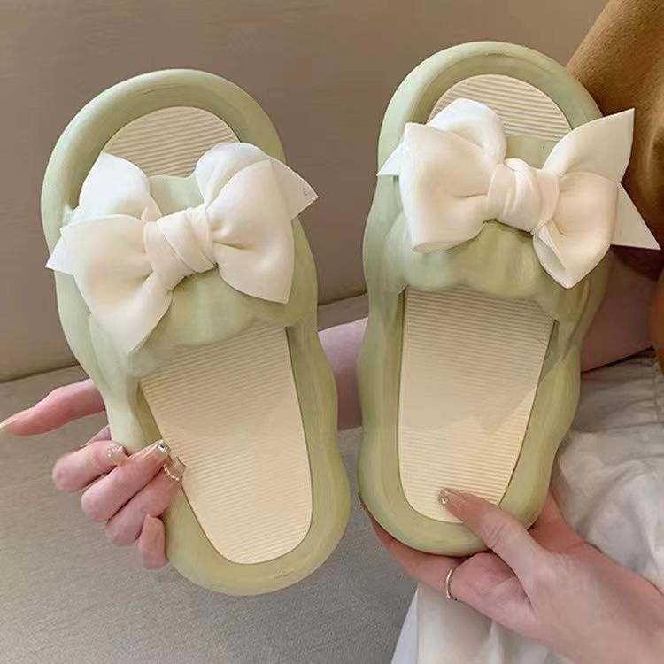 💕Dễ thương và thời trang💕Dép chống trượt kiểu nơ có thể mang ra ngoài