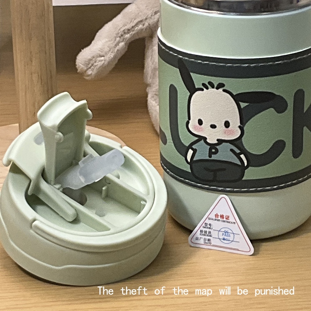 Bình Nước Giữ Nhiệt Bằng Thép Không Gỉ 304 Có Ống Hút Thông Minh, Tặng Sticker, Dây Đeo Miss 9 Official