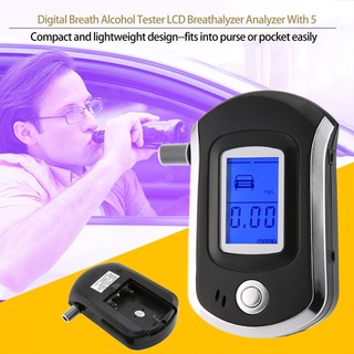 【adorb2】Digital Breath Alcohol Tester LCD Analyzer With 5 Mouthpiece Quick Response