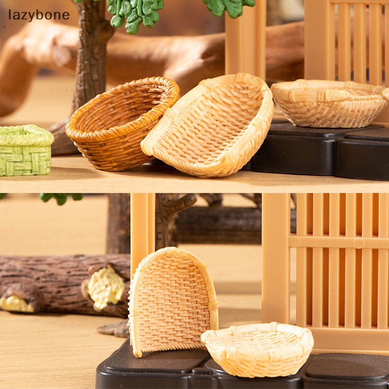 Giỏ Tre Mini Đựng Đồ Nội Thất Trang Trí Nhà Búp Bê Tỉ Lệ 1 / 12