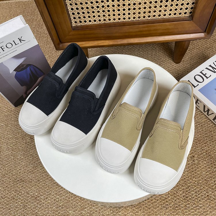 Giày Thể Thao Vải canvas Đế Mềm Dày Thoáng Khí Thời Trang 2023 Cho Nữ