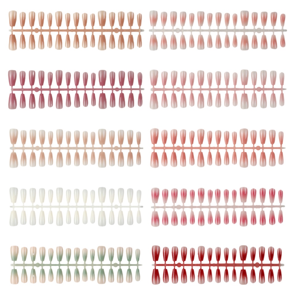 Móng Tay Giả Dạng Phẳng Màu gradient Tự Nhiên Phù Hợp Với Mọi Loại Móng Cong Lý Tưởng Cho Người Mua Hàng Đông Nam