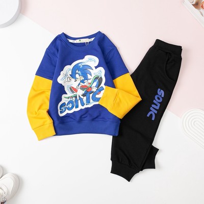 Bộ thu đông nỉ3 LITIBABY tay nối in chữ Sonic cho bé 13kg - 30kg