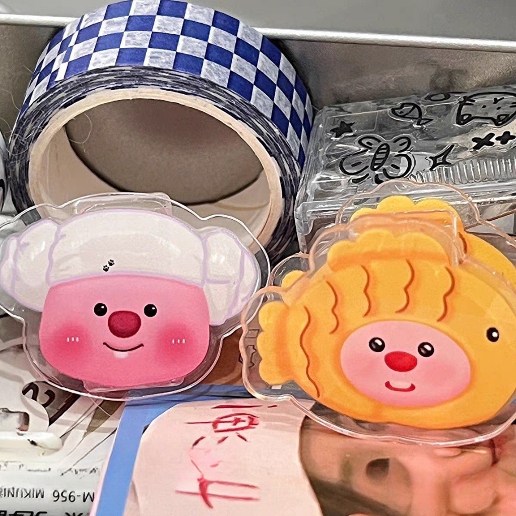 Dễ Thương Loopy Văn Phòng Phẩm Kẹp Pp Kẹp Acrylic Sổ Tay Kẹp Hoạt Hình Học Sinh Tập Tin Kiểm Tra Kẹp Giấy -top3C01