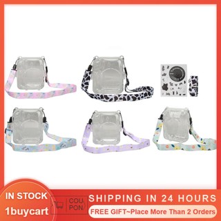 1buycart1 Hộp đựng máy ảnh ngay lập tức PC có dây đeo vai Túi bảo vệ trong suốt cho máy ảnh Fujifilm Instax Mini 12