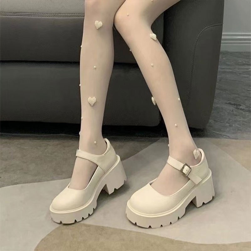 Giày mary jane Đế Xuồng Phong Cách vintage Cho Nữ