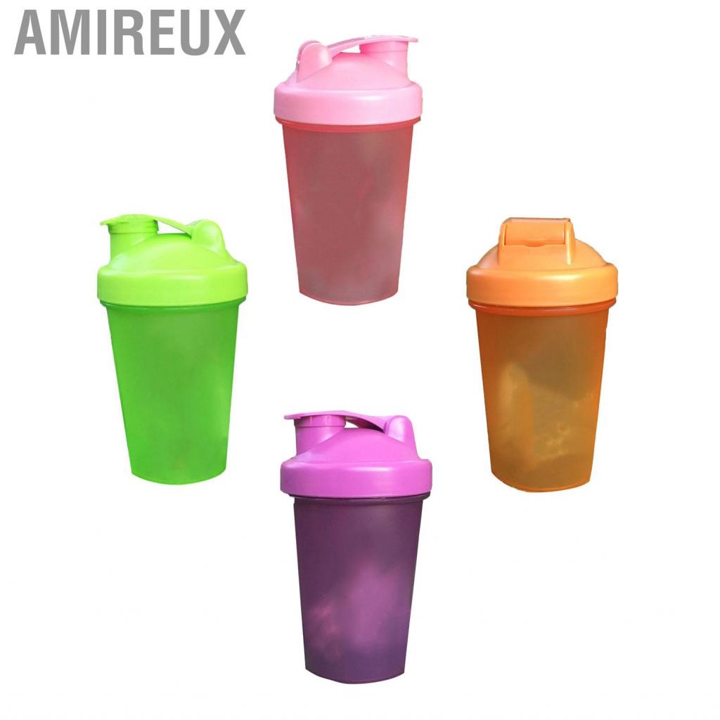 Amireux Protein Powder Shaker Cup PP Bottle with Stainless Steel Ball for Mixing 500ml