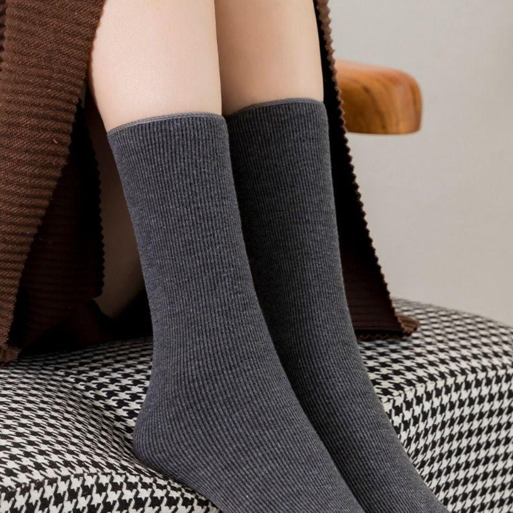 Vớ Dài Vải Bông Màu Trơn Siêu Dày Dặn Mềm Mại Chống Lạnh Thời Trang Mùa Đông Cho Nam