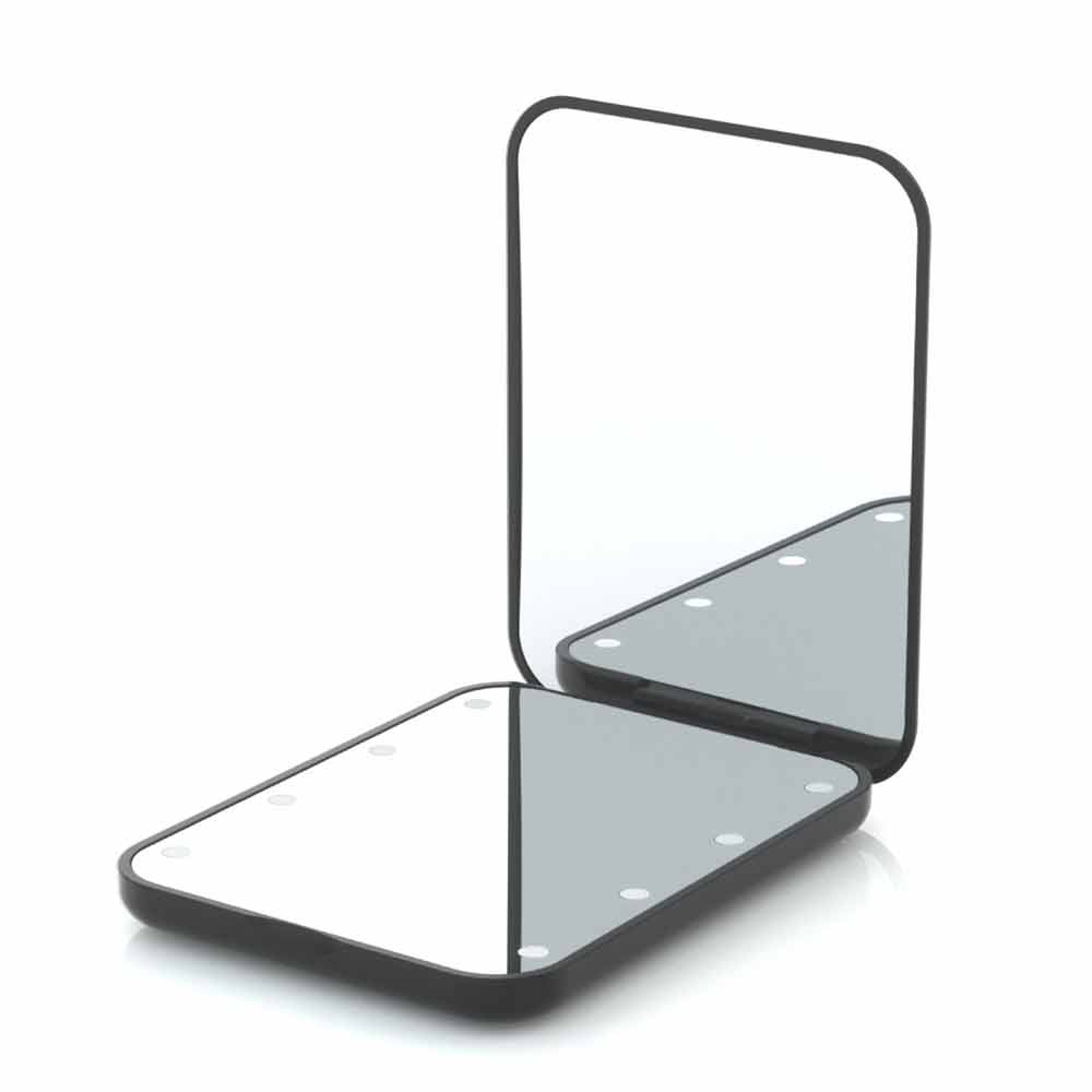 Mini Portable LED Makeup Mirror Foldable Lighting Makeup Flip Beauty Makeup Mirror Travel