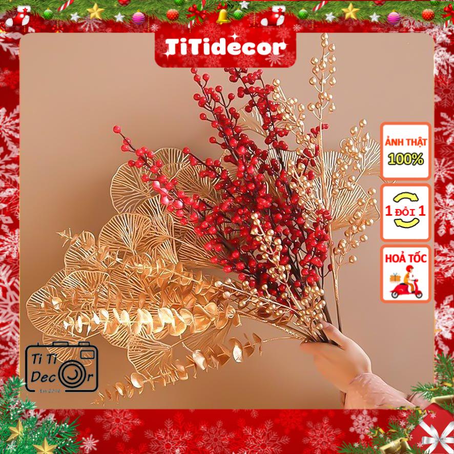 Cành đào đông decor Giáng Sinh, trang trí Tết, phụ kiện trang trí Lễ Hội Noel - TiTi decor