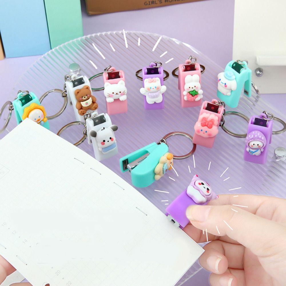 Lanfy Móc Khóa Bấm Hình Động Vật / Vịt pompom purin kuromi / Cún Con / Máy Bấm Núm Dễ Thương Thời Trang Cho Trường Học