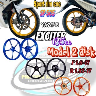 Vành đúc mâm cnc 5 cây Ex135 _ Y125Z size 1.6 - 1.85 / 17 inches _Dochoixemaynhapkhau