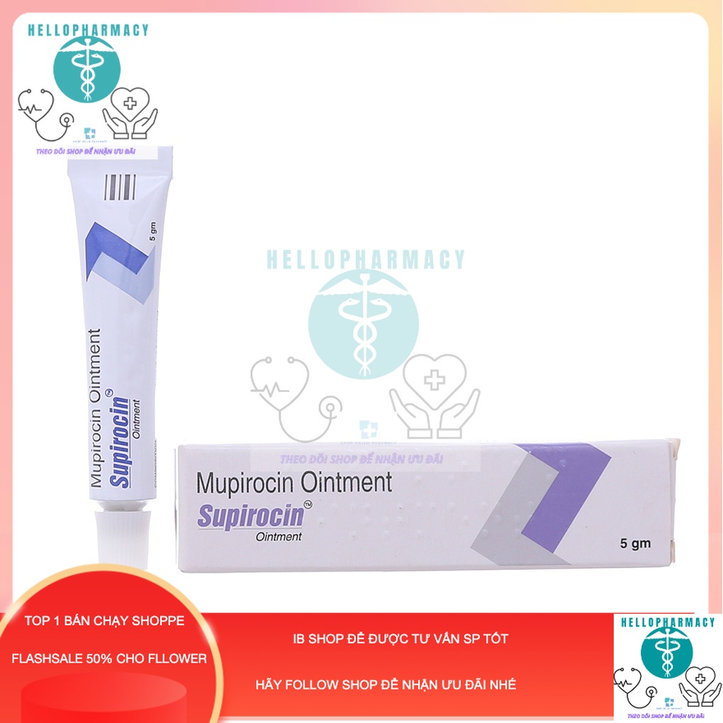 Gel mỡ bôi ngoài da Supirocin tuýp 5g