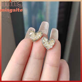 Hàn Quốc hình trái tim khí chất nhẹ thanh lịch tinh tế cao cấp thiết kế bông tai cảm giác quà tặng ngày cho nữ sinh mingsite
