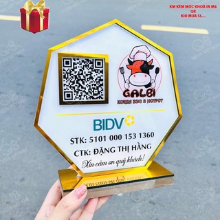 Bảng quét mã QR CODE mica in theo yêu cầu, in mã qr để bàn chất liệu mica bền đẹp