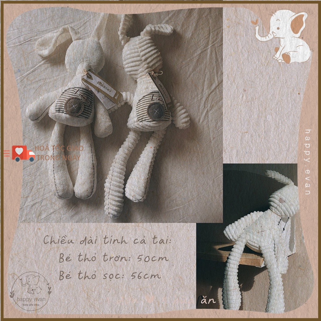 Thú Nhồi Bông Hình Gấu teddy Tai Dài bbsky Thỏ dou An Toàn Cho Bé