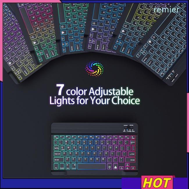 Remier Bàn Phím Và Chuột Không Dây 1200dpi Có Đèn Nền Nhiều Màu