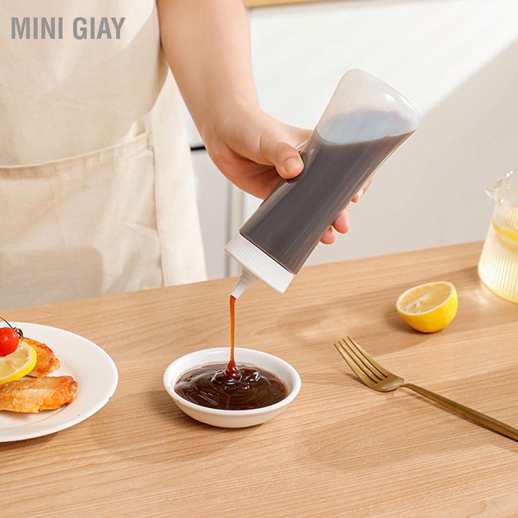 Mini Giay Hộp Đựng Mực Có Nắp Đậy 350Ml Dầu Ô Liu Chống Rò Rỉ Chai Bóp Đa Năng Cho Sốt Cà Chua Gia Vị Nước BBQ