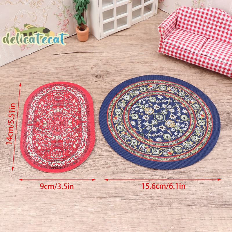 Thảm Lót Sàn Hình oval Cho Nhà Búp Bê Tỉ Lệ 1: 12