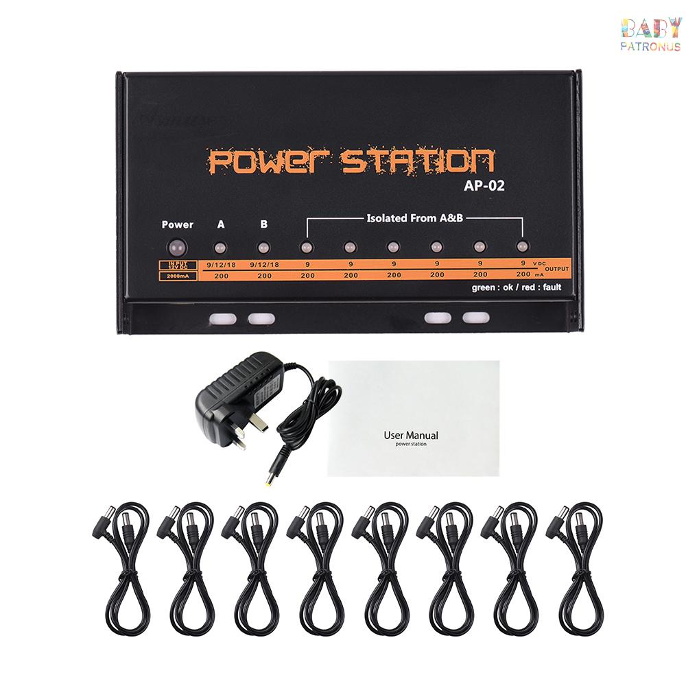 ♬|Bộ Nguồn 8 dc Cho Bàn Đạp Hiệu Ứng 9v / 12v / 18v Phích Cắm uk Cho guitar