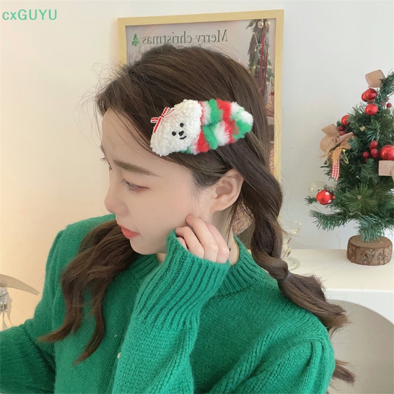 Kẹp Tóc Hình Chú Chó Nhồi Bông Dễ Thương Cho Giáng Sinh