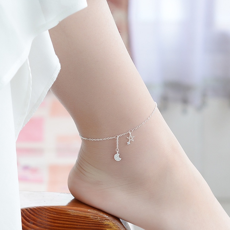 Thời Trang Lắc Chân Hình Ngôi Sao / Mặt Trăng Đính Đá zircon