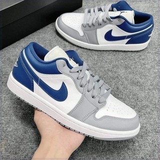Giày Thể Thao Jordan Cổ Thấp Mũi Xám Gót Xanh Chuẩn 11 Full Box ❤️ Giày Sneaker Jordan JD1 Low Nam Nữ Cao Cấp Q280