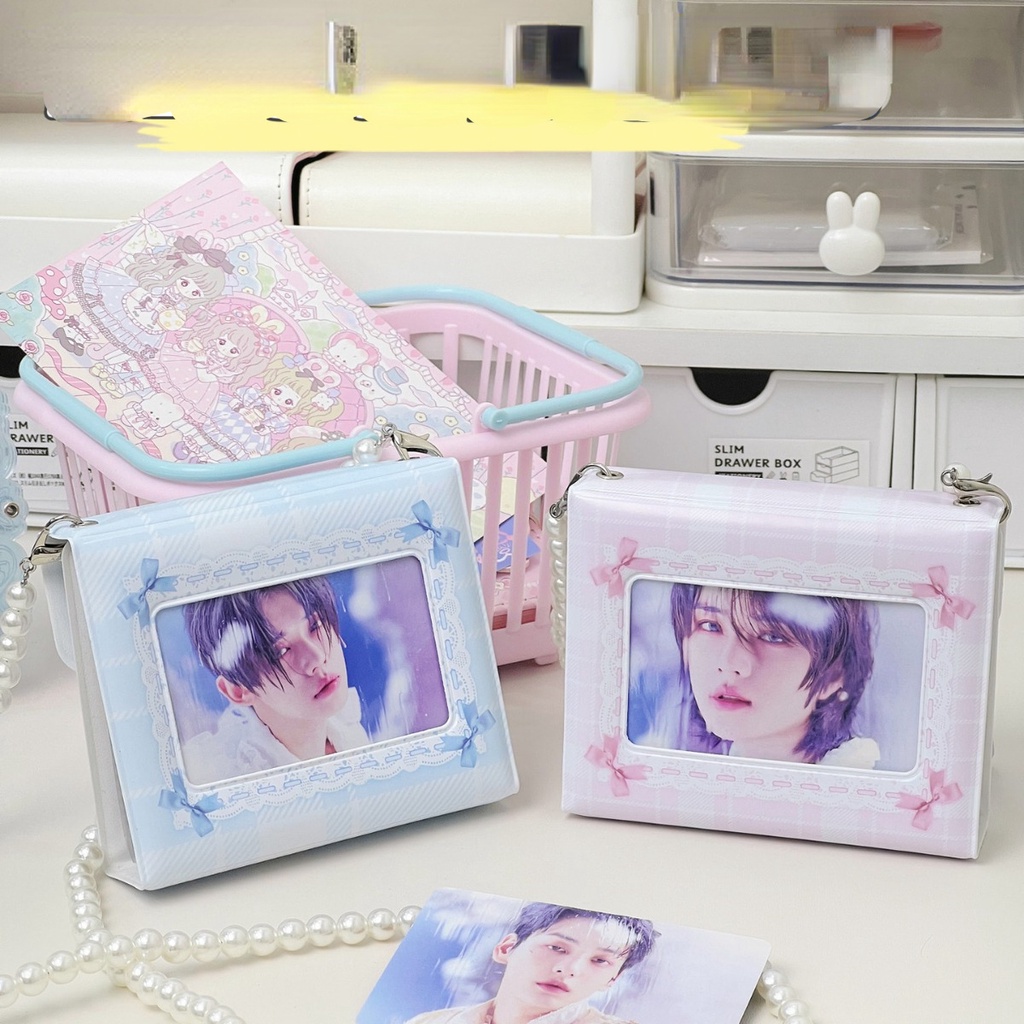 Cuốn album Đựng Thẻ Nhỏ 3 inch Cầm Tay Họa Tiết Ren polaroid