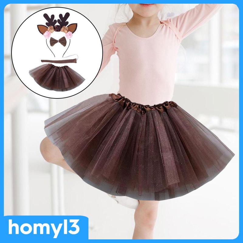 Set Băng Đô + Đầm Hóa Trang Tuần Lộc Xinh Xắn Cho Bé Gái