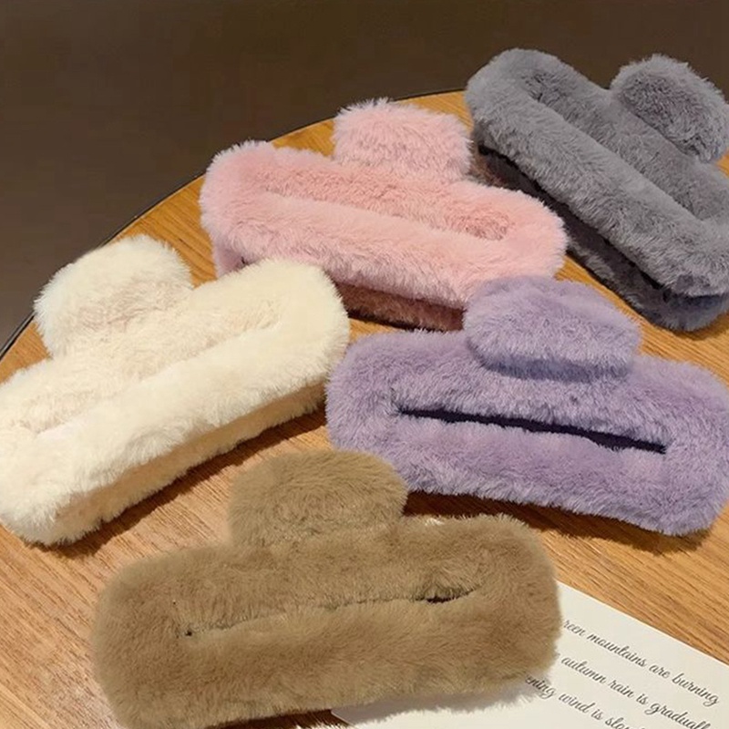 Kẹp Tóc Hình Cá Mập / Vuông Phủ Lông Nhung Thời Trang Mùa Đông Mới 2023 Cho Nữ