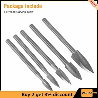 Set 5 Mũi Khoan Chạm Khắc Gỗ DIY Chuyên Dụng