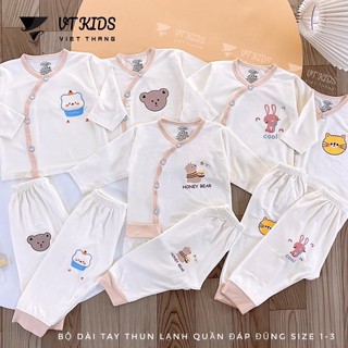 Bộ dài tay VT chất cotton thun lạnh cho bé 0-9m