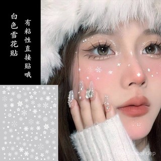 Mặt Trang Điểm Mắt Bông Tuyết Dán Mặt Phụ Kiện Miếng Dán Vàng Tự Dính Làm Móng Tay Đề Can Sequin Trang Trí Giáng Sinh Năm Mới