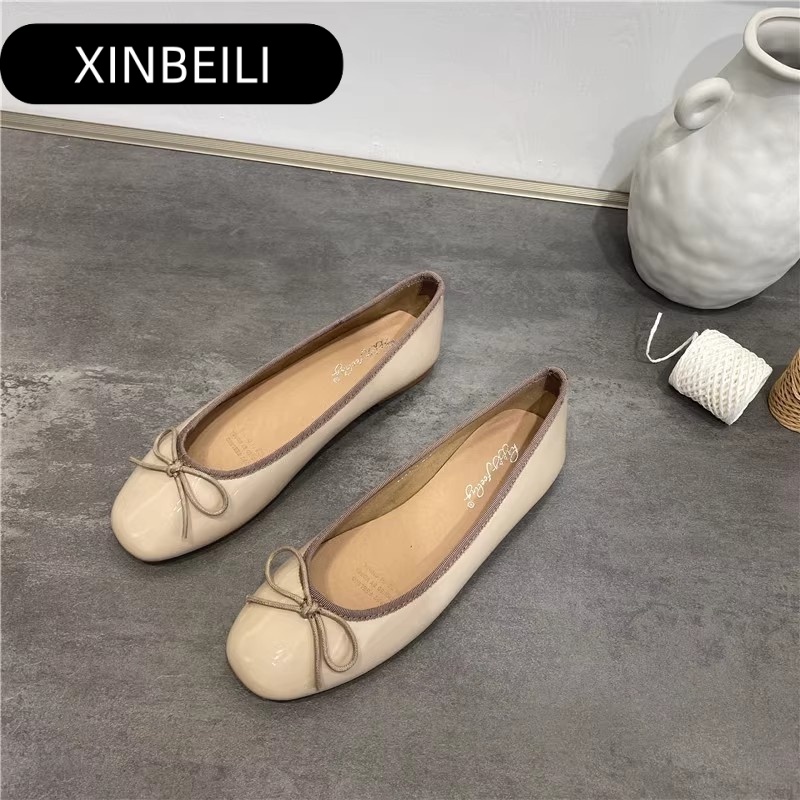 XINBEILI GIÀY SỤC ĐẾ BỆT Mary Jane giày bệt nữ giày búp bê CÓ QUAI da mềm FBL23912DA 37Z230914