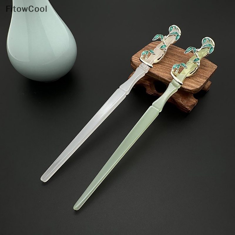 Fcvn Trâm Cài Tóc Hình Lá Tre Đính Đá zircon Phong Cách Trung Hoa Cổ Điển Thanh Lịch Cho Nữ qdd