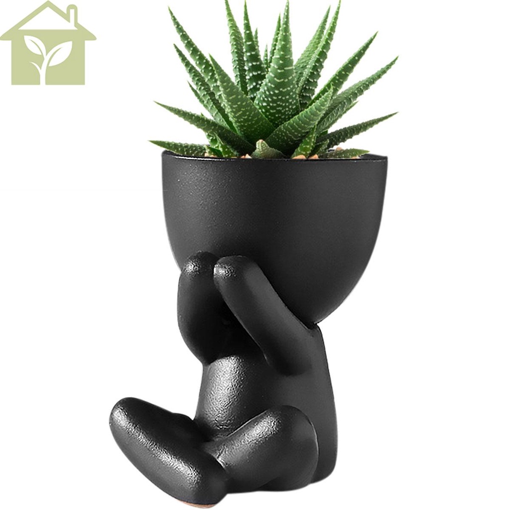 Chậu Gốm Trồng Cây Xương Rồng Hình Người Sáng Tạo Abc6493