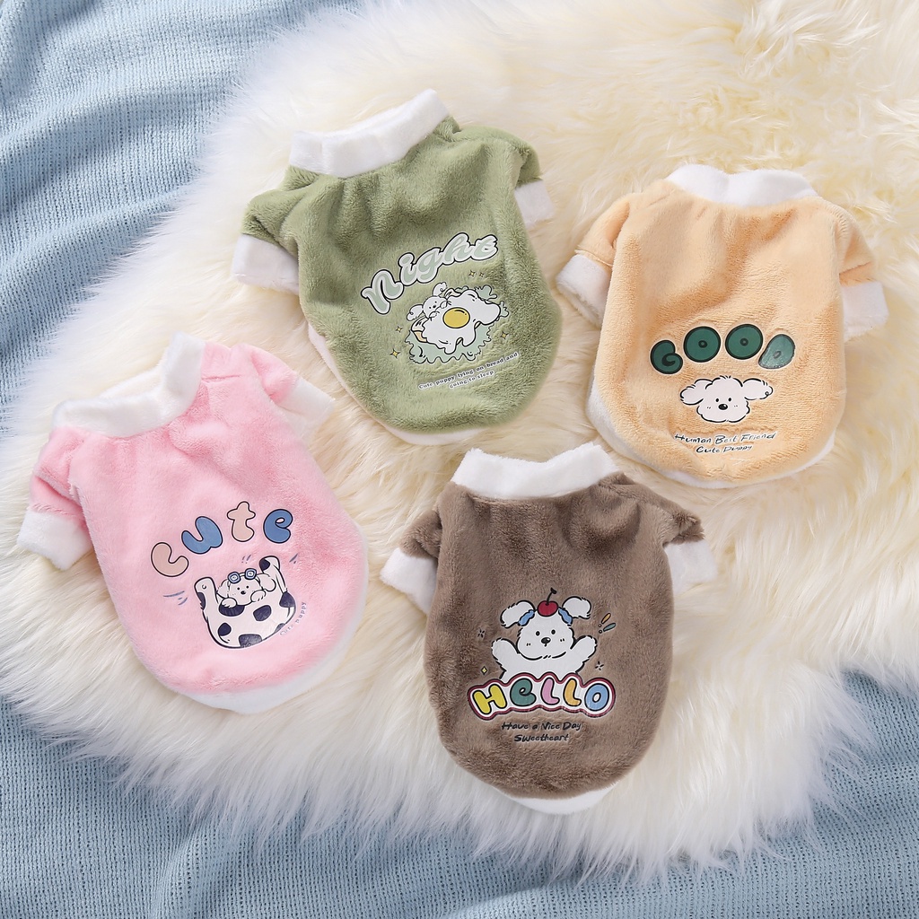 Áo hoodie Họa Tiết Hoạt Hình Thời Trang Thu Đông Cho Thú Cưng Sự Bảo Vệ