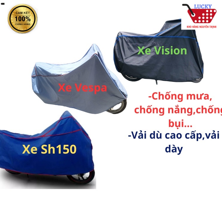 Áo bạt phủ trùm xe máy 2 Lớp - Chống nước ,nắng tuyệt đối dành cho các