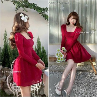 Đầm đỏ xoè tay dài có mút ngực rực rỡ mùa noel,tết
NHƯ Ý