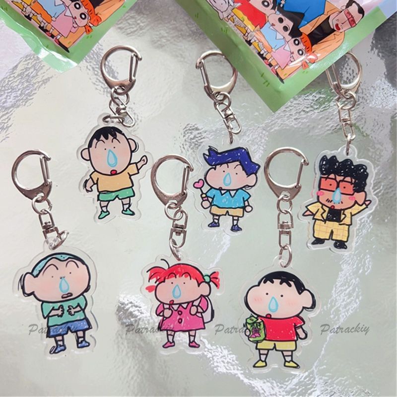 🌈Patrackiy✨Móc Chìa Khóa Trong Suốt Hai Mặt Hình Cậu Bé Bút Chì Shin-Chan Dễ Thương Dành Cho Học Sinh Nữ Mới