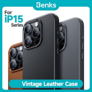 Benks Ốp Điện Thoại Da Từ Tính Phong Cách vintage Đơn Giản Sang Trọng Cho iphone 15pro / 15promax