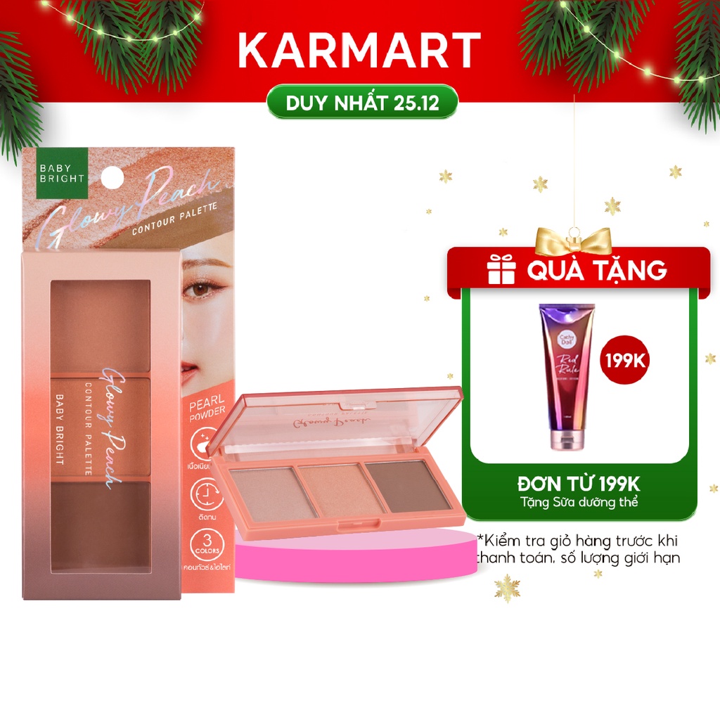 Bảng Phấn Tạo Khối và Bắt Sáng 3 Màu BABY BRIGHT Bronze Brown Contour Palette 4g