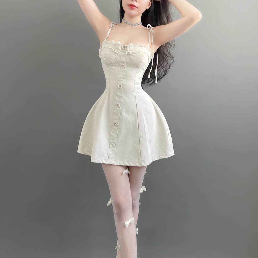 Đầm 2 dây xòe mini Emilyshop (T)