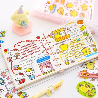 Limited Sanrio PET Sticker Kawaii Hello Kitty Kuromi Cinnamoroll Giai Điệu Tài Khoản Tay Chất Liệu Trang Trí DIY Dán Đồ Chơi Trẻ Em