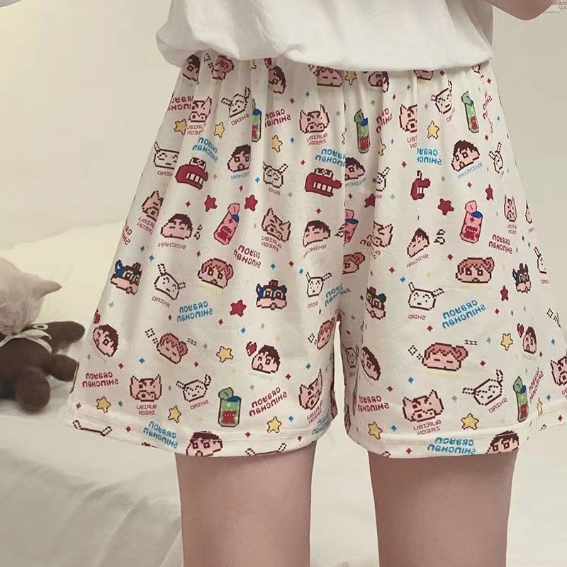 Quần Dài Dáng Rộng Thoáng Khí In Họa Tiết Hoạt Hình Dễ Thương Thời Trang Mùa Hè Cho Nữ