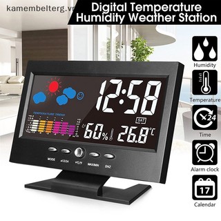 Đồng hồ báo thức kỹ thuật số màn hình lcd hiển thị nhiệt độ thời tiết
