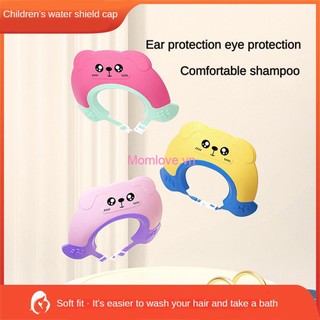 Mũ Gội Đầu Bằng Nhựa PP Chống Thấm Nước Màu Trơn Kiểu Hoạt Hình Dễ Thương Cho Mẹ Và Bé