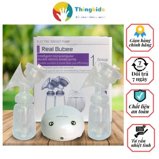 Máy hút sữa điện đôi Real bubee tặng kèm túi trữ sữa tiện lợi - Thingkids