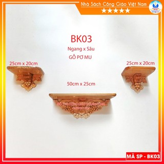 Bộ kệ bàn thờ thiên chúa gỗ pơmu cho tượng 60cm - bàn thờ công giáo đẹp bk03