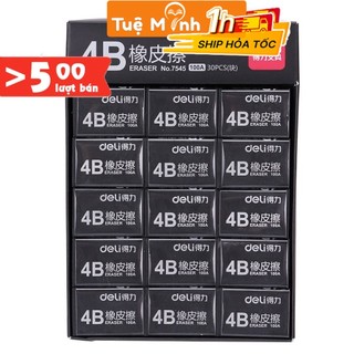 Gôm tẩy chì Deli 4B K25 màu đen/ vàng chất lượng cao tẩy mỹ thuật VPPTUEMINH, bản vẽ đa năng